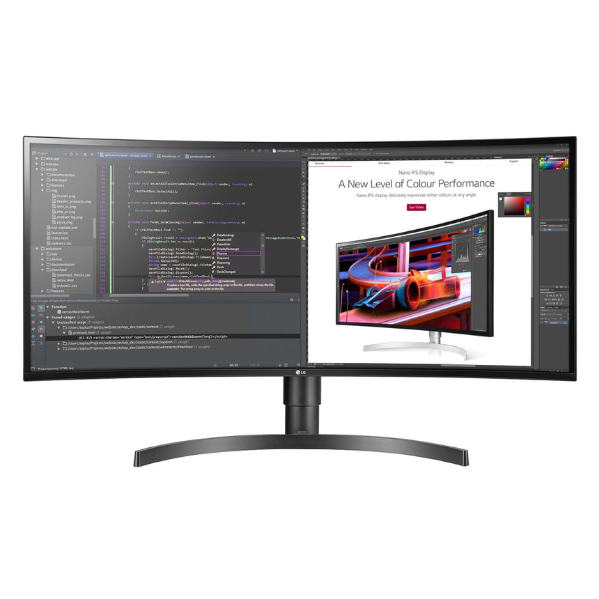 Monitor curbat LED IPS LG 34", UltraWide, QHD, HDR 10, sRGB 99%, negru, 34WL85C-B