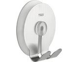 Cuier baie Twin, cu 2 agatatori, montaj pe perete, cu ventuza, inox