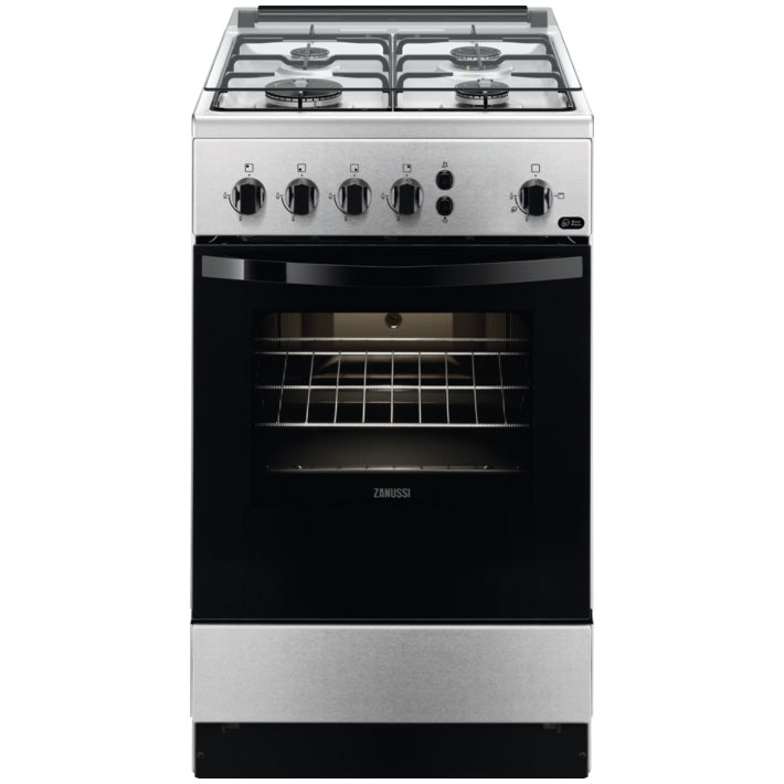 Aragaz Zanussi ZCG510U1XA, 4 arzatoare, Gaz, Aprindere electrica, 50 cm, Inox
