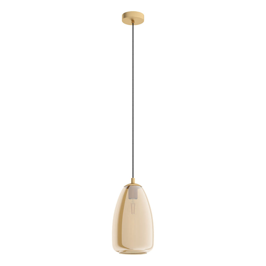 Pendul ALOBRASE, EGLO, E27, 1x40W, otel, alama, polisata, 110 x 20 cm, inaltime reglabila