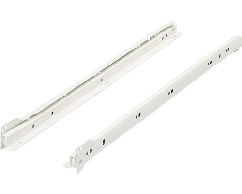 Glisiere Tip Sina Cu Roti Hettich Fr302 600mm, Max. 15kg, Culoare Alba, 1 Pereche