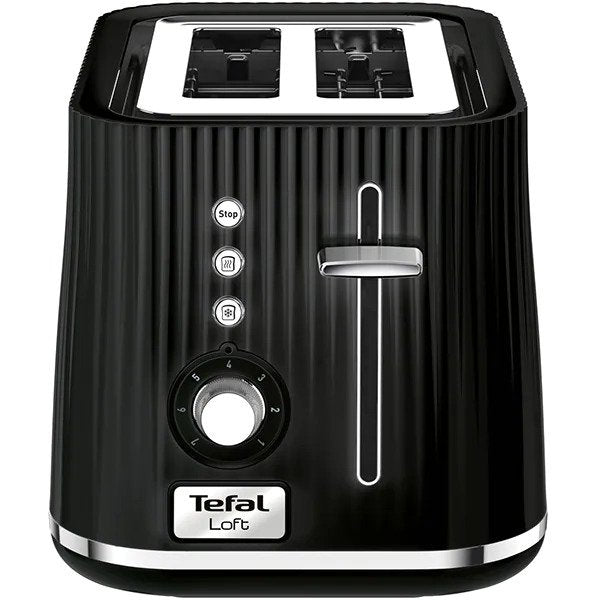 Prajitor de paine, Tefal, Loft 2S TT761838, 850W, 2 felii, Negru