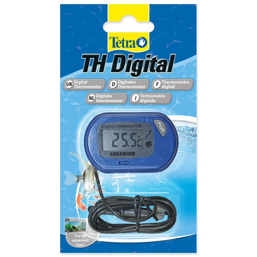 Termometru acvariu Tetra TH Digital, afisaj digital, albastru, cu ventuza, cablu 95cm