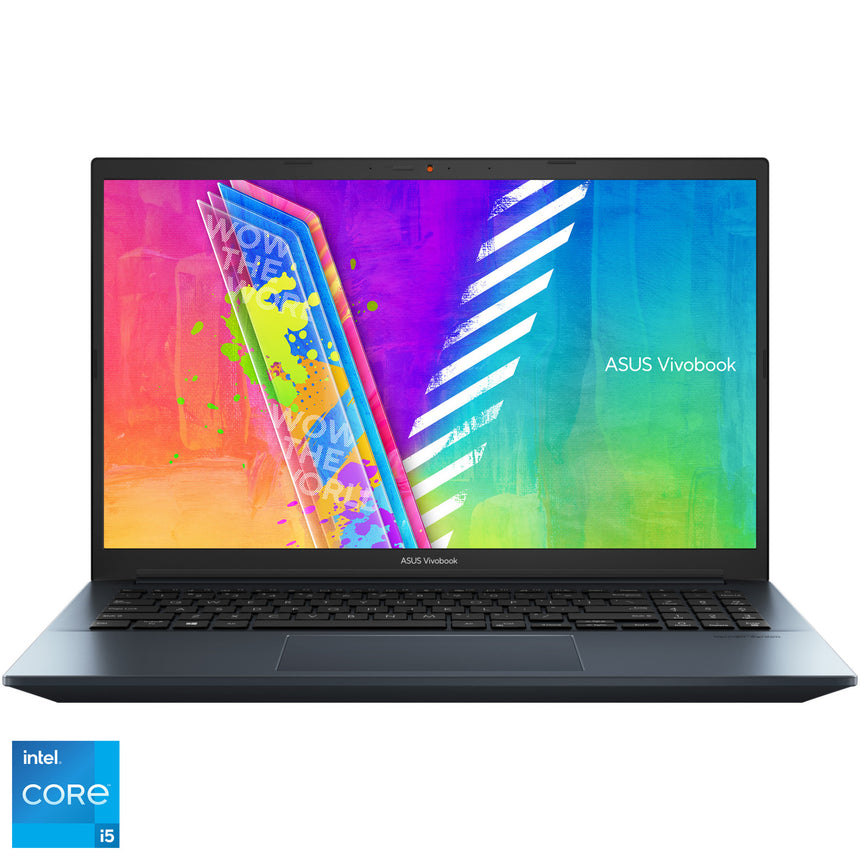 Laptop ASUS VivoBook Pro 15 K3500PH cu procesor Intel® Core™ i5-11300H, 15.6", Full HD, 8GB, 512GB SSD, NVIDIA® GeForce® GTX 1650 Max Q 4GB, No OS, Quiet Blue
