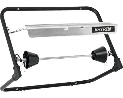 Dispenser pentru Rola din Hartie Katrin Industrial, Metal, L 50 cm, Negru