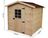 Casuta De Gradina Habrita Fara Podea Lemn Masiv Rasinoase 205x199 Cm Natur