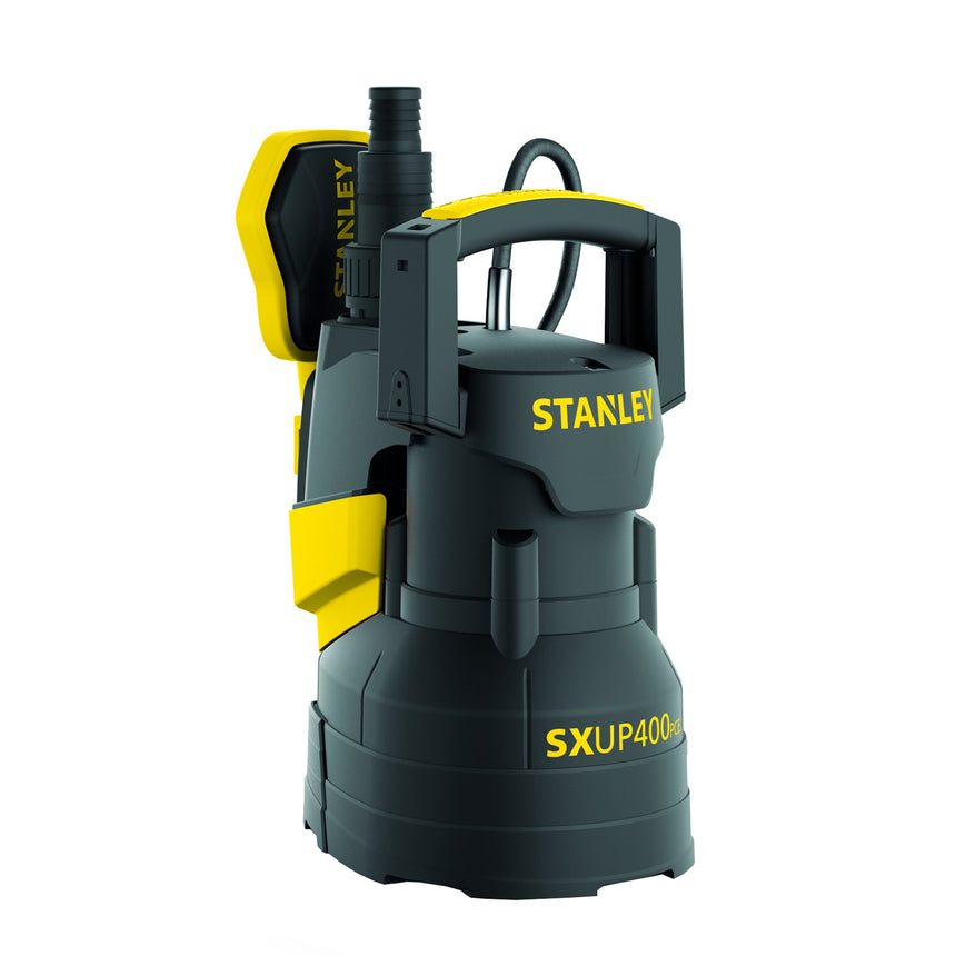 Pompa submersibila apa curata Stanley SXUP400PCE, 400W, 9000 l/h,inaltime maxima de refulare 8 m,absorbtie 7 m, presiune maxima 0.8 bar