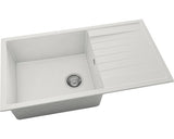 Chiuveta Bucatarie Cu O Cuva Fat Avangard 229 90x49 Cm, Cu Picurator, Fatgranit Pure White
