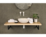 Lavoar Rotund Marmor, cu Montaj pe Blat Ø, 40 cm, Alb