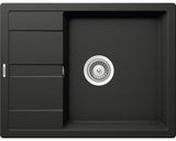 Chiuveta Bucatarie Cu O Cuva Schock Ronda D-100l 65x50 Cm, Cu Picurator, Reversibila, Cristalite Nero