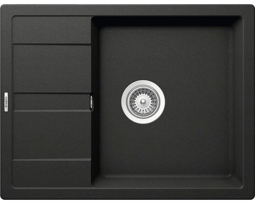 Chiuveta Bucatarie Cu O Cuva Schock Ronda D-100l 65x50 Cm, Cu Picurator, Reversibila, Cristalite Nero