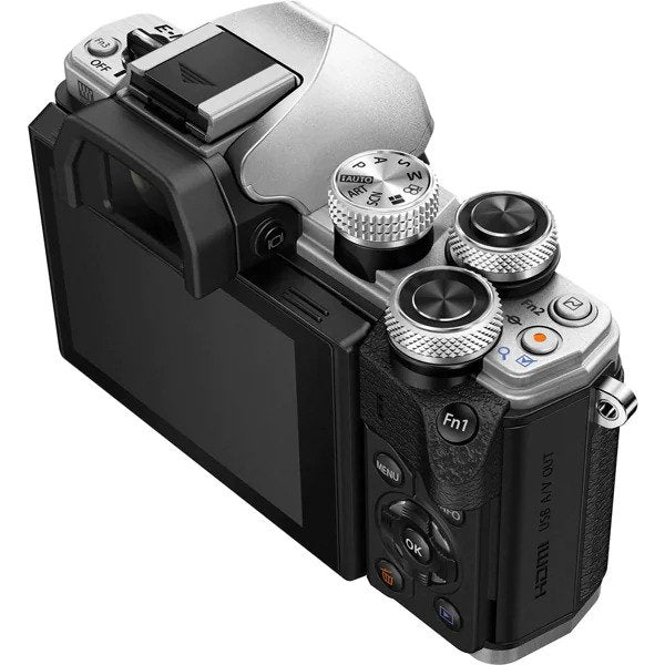 Aparat foto Mirrorless OLYMPUS E-M10 Mark III, 16.1 MP, 4K, Wi-Fi, plus Obiectiv EZ-M1442IIR, Argintiu/Negru