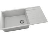 Chiuveta Bucatarie Cu O Cuva Fat Avangard 230 95x49 Cm, Cu Picurator, Reversibila, Fatgranit Light Grey