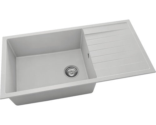Chiuveta Bucatarie Cu O Cuva Fat Avangard 230 95x49 Cm, Cu Picurator, Reversibila, Fatgranit Light Grey