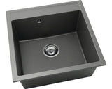 Chiuveta Bucatarie Cu O Cuva Fat Avangard 225 51x51 Cm, Fara Picurator, Fatgranit Basalt