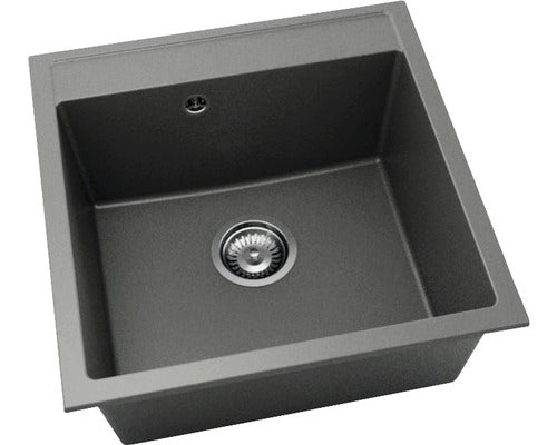 Chiuveta Bucatarie Cu O Cuva Fat Avangard 225 51x51 Cm, Fara Picurator, Fatgranit Basalt
