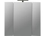 Dulap Baie cu Oglinda Fly, 3 Usi, Iluminare LED, PAL, 77x72 cm, Alb Lucios, IP 44