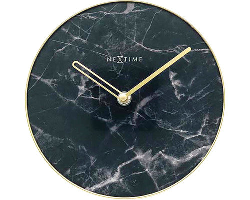 Ceas De Masa Nextime Marble Negru/auriu Ø 20 Cm