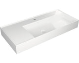 Lavoar ceramica Jungborn Quattro 101 cm, polita stanga, alb lucios