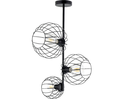 Plafoniera Cherry E27 Max. 3x60w, Negru
