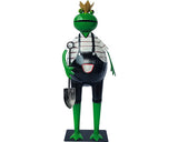 Figurina Broasca Cu Lopata Lafiora H 45 Cm, Metal, Verde