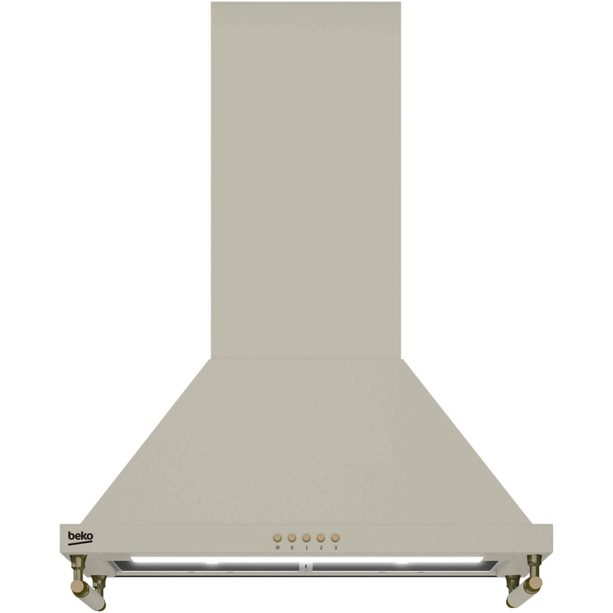 Hota incorporabila decorativa Beko BHCP65422BCH, Putere de absorbtie 415 mc/h, 3 trepte de viteza, Iluminare LED, 60 cm, Cream