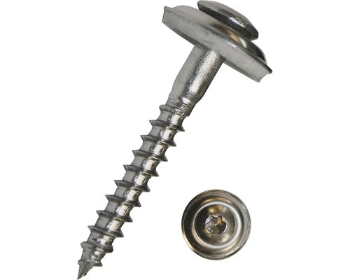 Holsuruburi Cu Cap Semibombat Torx Si Saiba Cauciuc Epdm Dresselhaus 4, 5x25 Mm Otel Inox A2, 100 Bucati, Pentru Tinichigerie