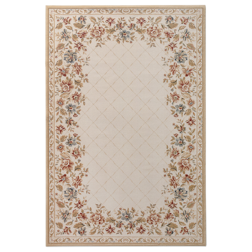 Covor Carpeta lana 100%, Colectia Bella 7740-1-51033, 80 x 150 cm, bej, floral