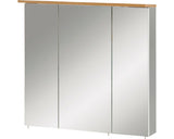Dulap Baie cu Oglinda Profil, 3 Usi, PAL, 70,5x72 cm, Gri