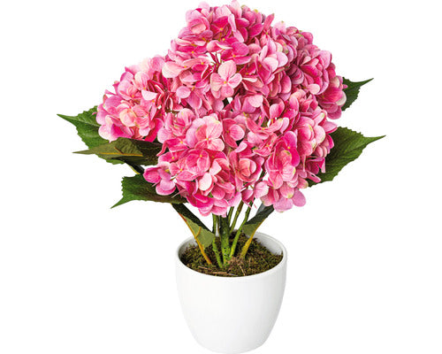 Planta Artificiala Hortensie In Ghiveci H 63 Cm Roz