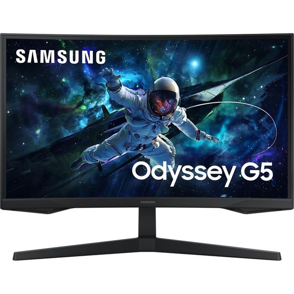 Monitor Gaming Curbat LED VA Samsung Odyssey G5 27", QHD (2560x1440), 165Hz, 1ms, AMD FreeSync™, HDR10, 1000R, HDMI, DIsplay Port, Jack, VESA, negru