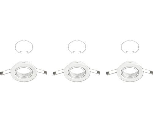 Spoturi Led Incastrate Ring Gu10 Max. 1x35w Ø86 Mm, Albe, Pachet 3 Bucati