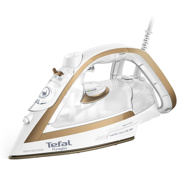 Fier de calcat Puregliss FV8042E0, 2900W, 270g/min, 270ml, Talpa Durilium AirGlide, Alb-Auriu