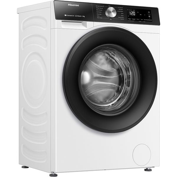 Masina de Spalat Rufe Frontala HISENSE WF3S8043BW3, Steam, 8 kg, 1400rpm, Clasa A, Wi-Fi, Alb