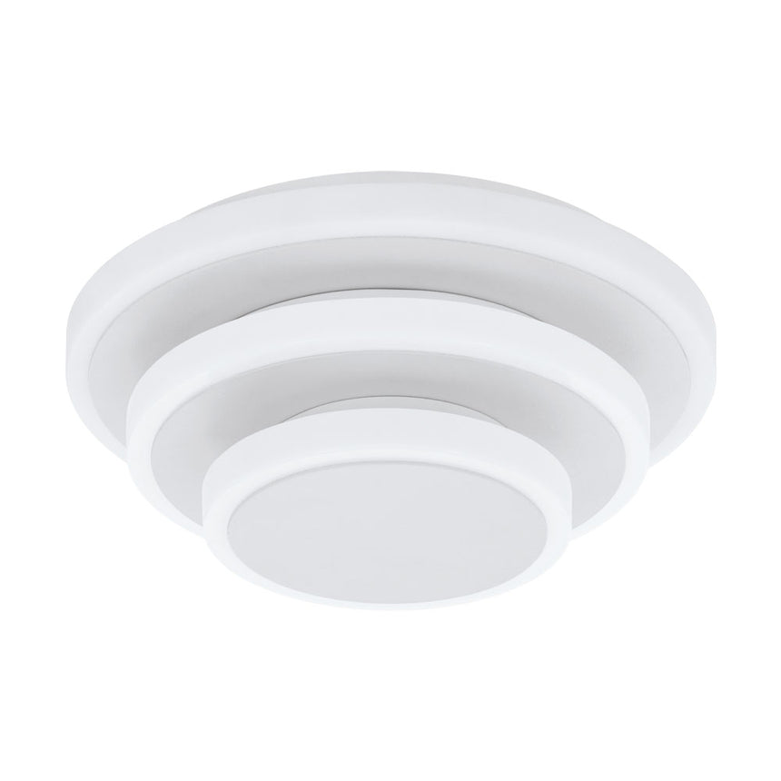 Plafoniera ELGVERO, EGLO, LED, 1x5.4 W, 1x8.6W, 1x11.4W, 2990 lm, lumina calda, otel, plastic, alb, 25 x 10 cm