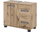 Baza lavoar Milan, 1 Usa 2 Sertare, PAL, 65 cm, Stejar Natur