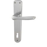 Maner usa interior, Hoppe Milano, cu sild pentru cheie, material aluminiu, culoare argintiu, 90 x 32 mm