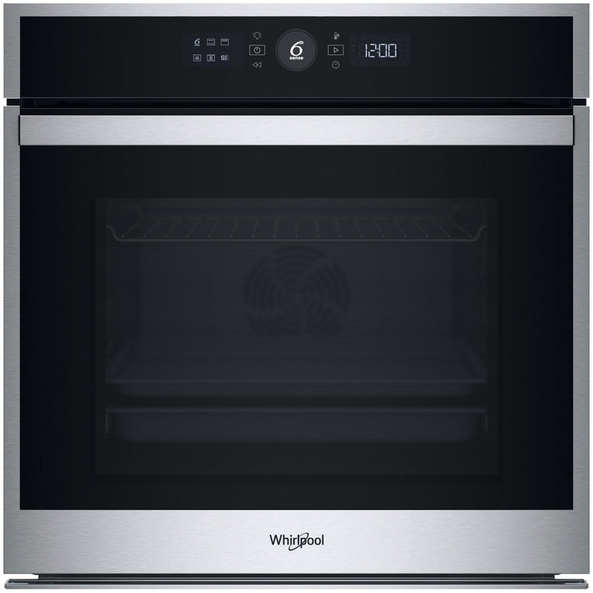Cuptor incorporabil Whirlpool WOI4S8CM1SXA, Electric, 73 l, Autocuratare catalitica, Tehnologie al 6-lea simt, Casa A+, Negru/Inox