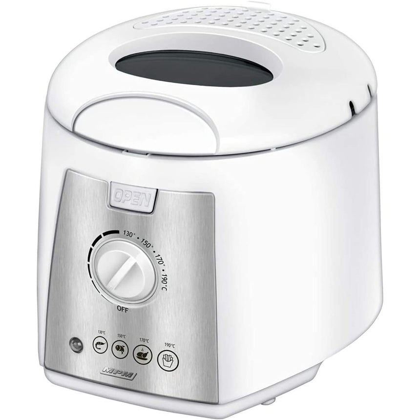 Friteuza MPM MFR-07, 1100W, termostat reglabil 0 - 190 ° C, 1.4 l, filtru de carbon, alb/gri
