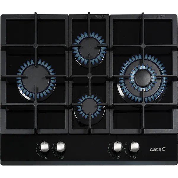 Plita incorporabila CATA LCIB 6031 BK, Gaz, 4 arzatoare, Wok, Negru