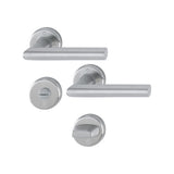Maner usa interior, Hoppe Utrecht, cu rozeta pentru baie, material inox, 125x52mm