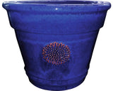 Ghiveci Cu Model Floarea-soarelui Lafiora Ø 36 Cm H 29 Cm Ceramica Albastru