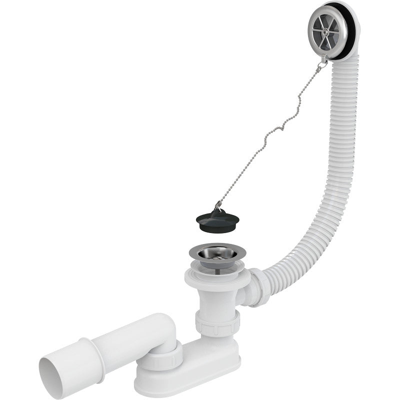 Ventil pentru cada AlcaPlast cu preaplin, cromat, A501