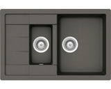 Chiuveta granit Schock Manhattan D-150S Asphalt Cristalite 780 x 500 mm, adancime cuva 200 mm, reversibila, montare pe blat