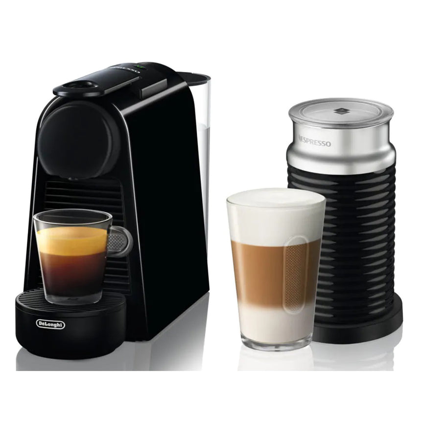 Pachet Espressor Nespresso De'Longhi Essenza Mini Black, 19 bari, 1260 W, 0.6 l + Aparat pentru spumare lapte AEROCCINO 3 Black 410W, set capsule degustare inclus