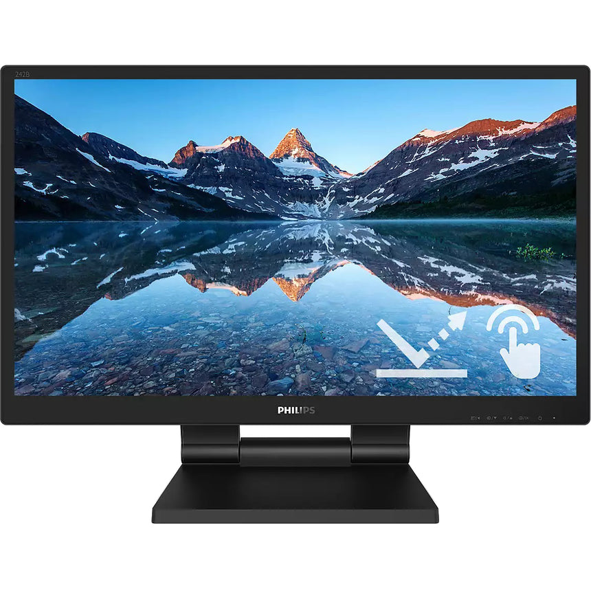 Monitor Philips Touch LED IPS 23.8'', Full HD, 60Hz, 5ms, FlickerFree, Display Port, HDMI, DVI, VGA, USB, 242B9TL/00