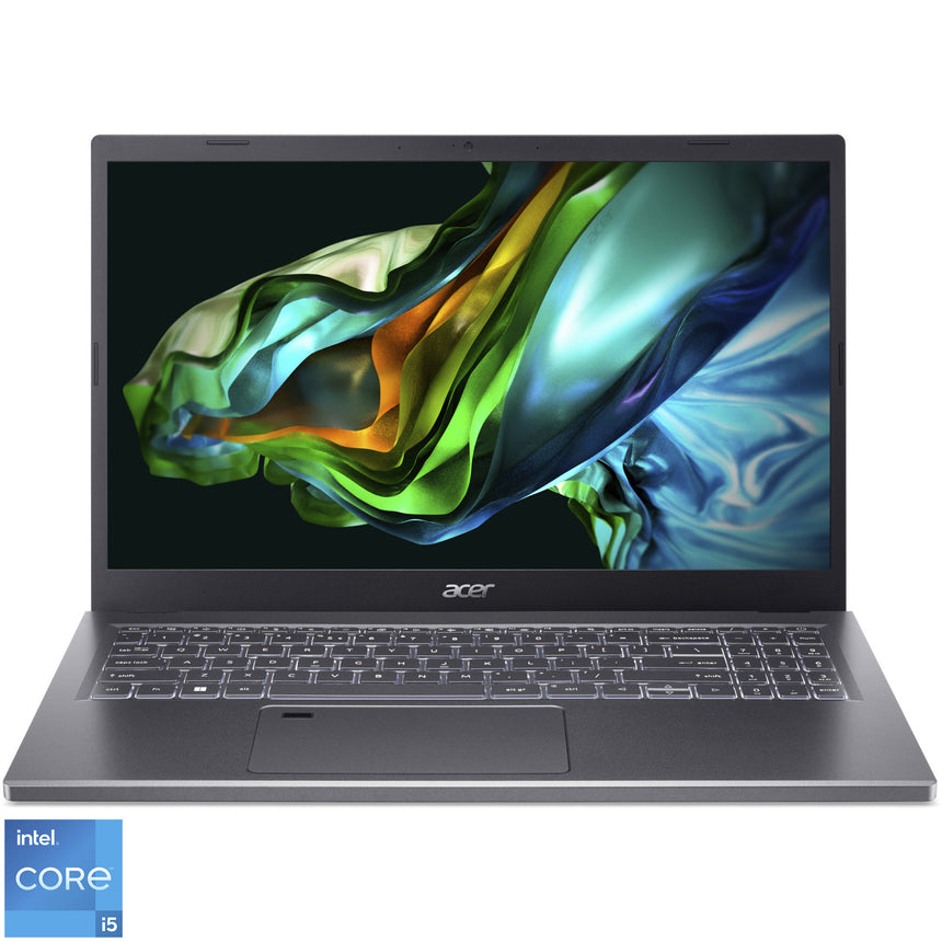 Laptop Acer Aspire 5 A515-58M cu procesor Intel® Core™ i5-1335U pana la 4.60 GHz, 15.6", Full HD, IPS, 8GB, 512GB SSD, Intel® UHD Graphics, NO OS, Grey