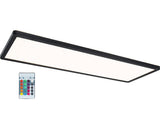 Panou Cu Led Integrat Auria 23w 2000 Lumeni 58x20 Cm, Lumina Rgbw, Montaj Aplicat, Negru, Cu Telecomanda