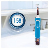 Set 2 Periute de dinti electrice ORAL-B Family Edition, 40.000 pulsatii/min, 1 program, 2 capete, albastru PLUS Periuta de dinti electrica pentru copii ORAL-B Frozen