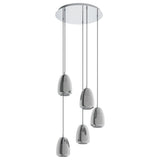 Pendul EGLO ALOBRASE 98617, E27 5X40W Ø540mm, Crom, negru transparent